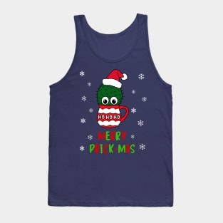 Merry Prick Mas - Cactus With A Santa Hat In A Christmas Mug Tank Top